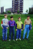  Fotka z 6. t��dy - primy na gymn�ziu. Vojta, j�, Wossik a Pt��ek